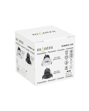 ROMBOK * Empotrable LED CCT Negro 12W IP65